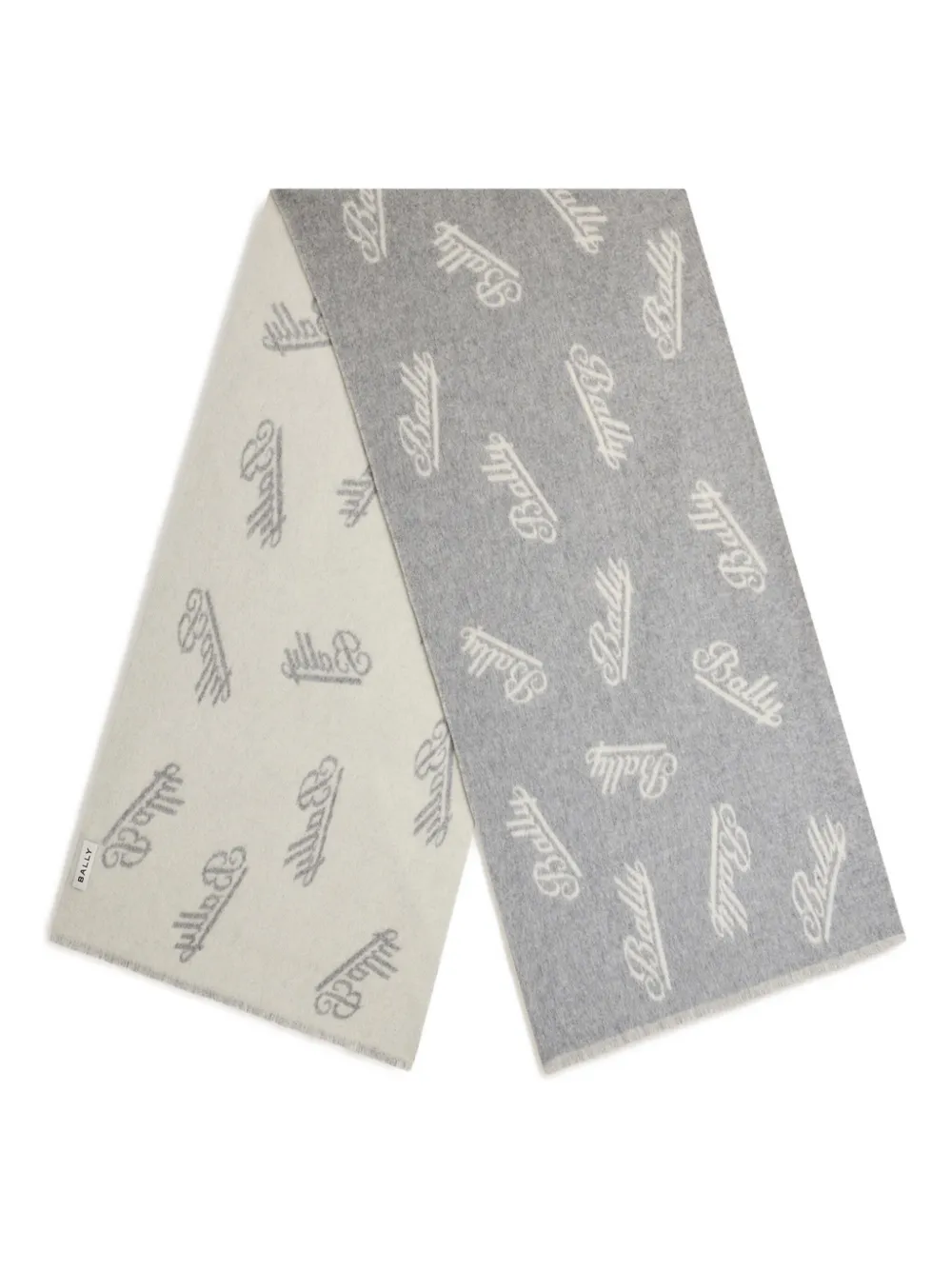 Bally Logo-motif Scarf In Gray