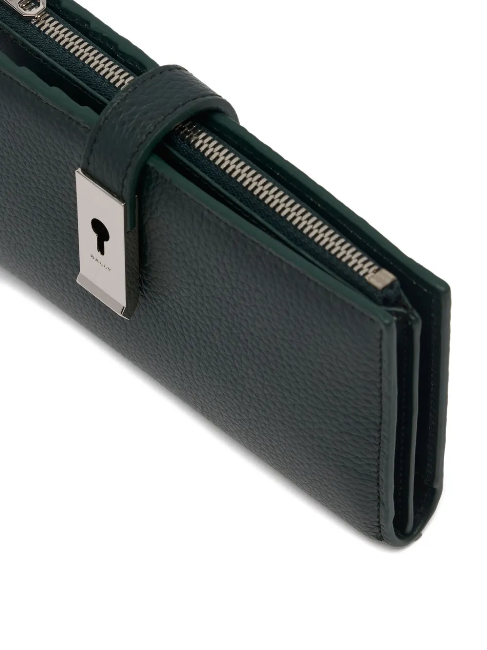 Bally Lock Me lange portemonnee van bewerkt leer Groen