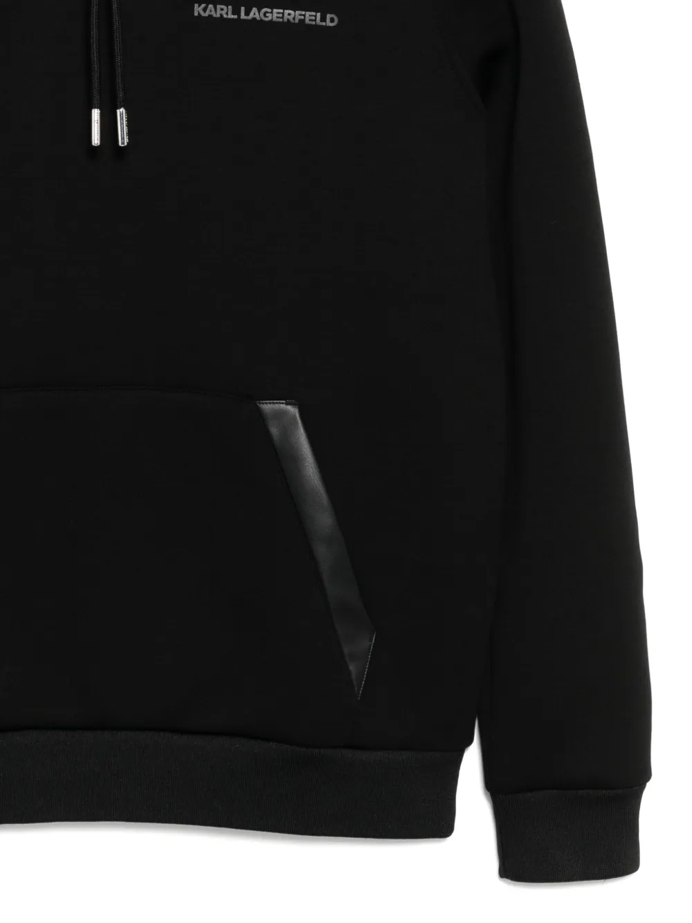 Karl Lagerfeld Hoodie met logo-reliëf Zwart