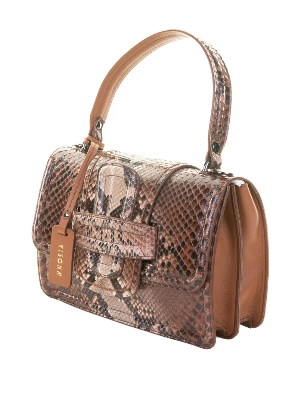 VISONA` Leren clutch Bruin