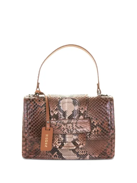 VISONA` leather clutch bag