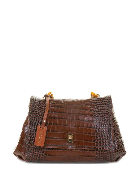 VISONA` chain embossed clutch bag
