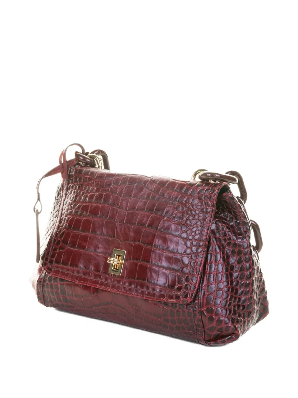 Visonà Embossed Shoulder Bag In Red