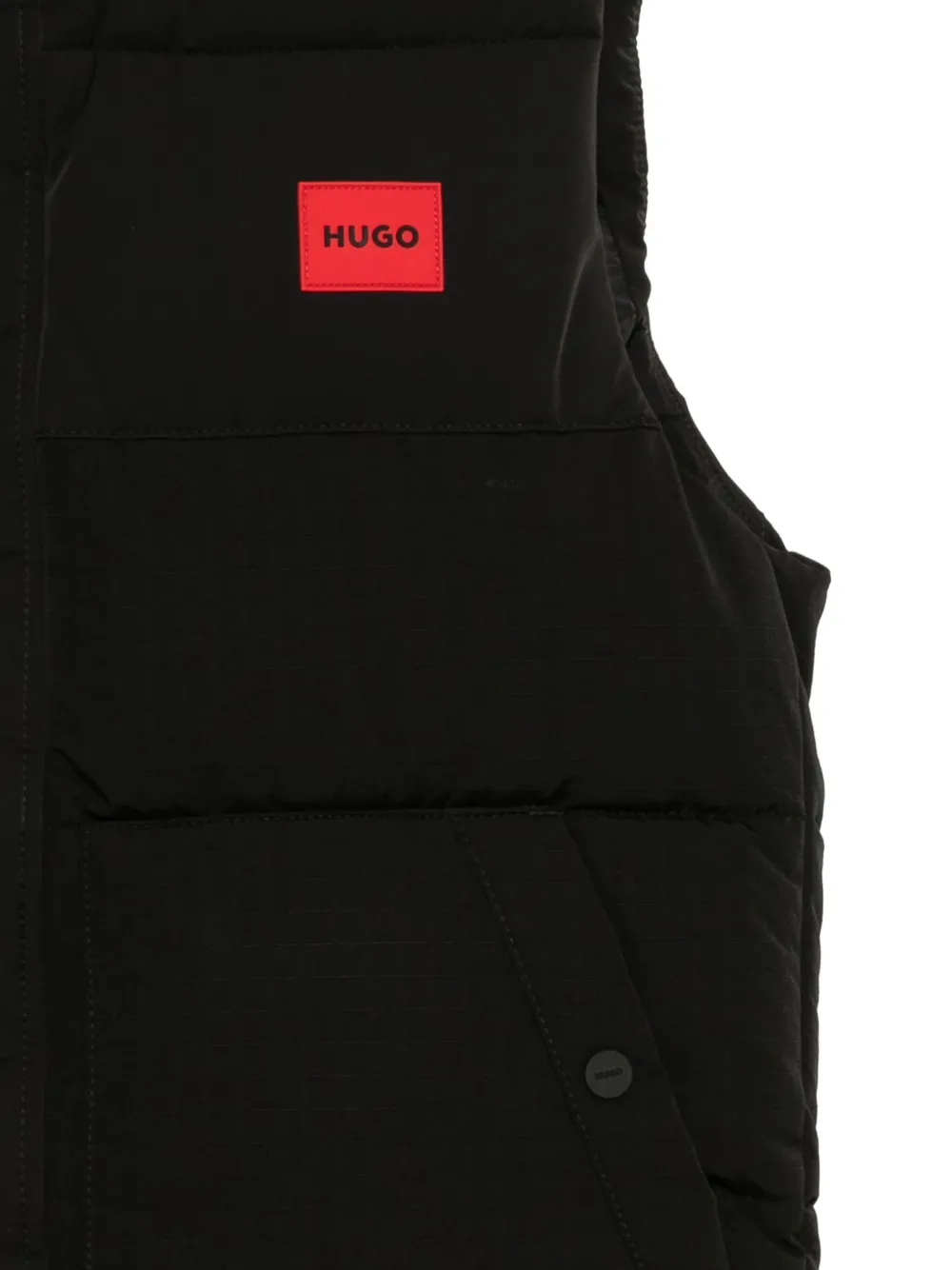 HUGO Gilet met logopatch Zwart