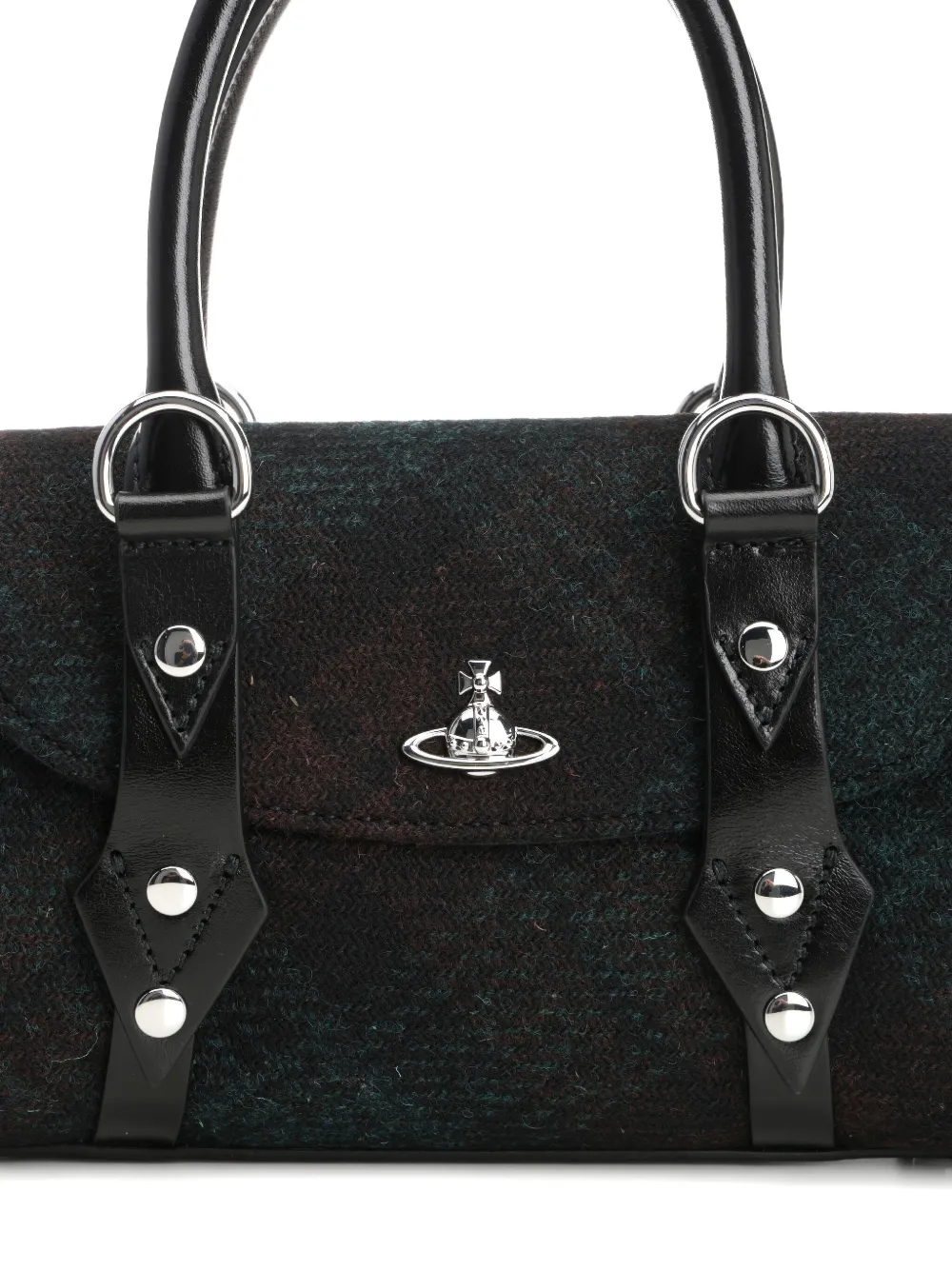 Vivienne Westwood Bettina Mini Crossbody Harris Tweed Check Dark-check In Metallic