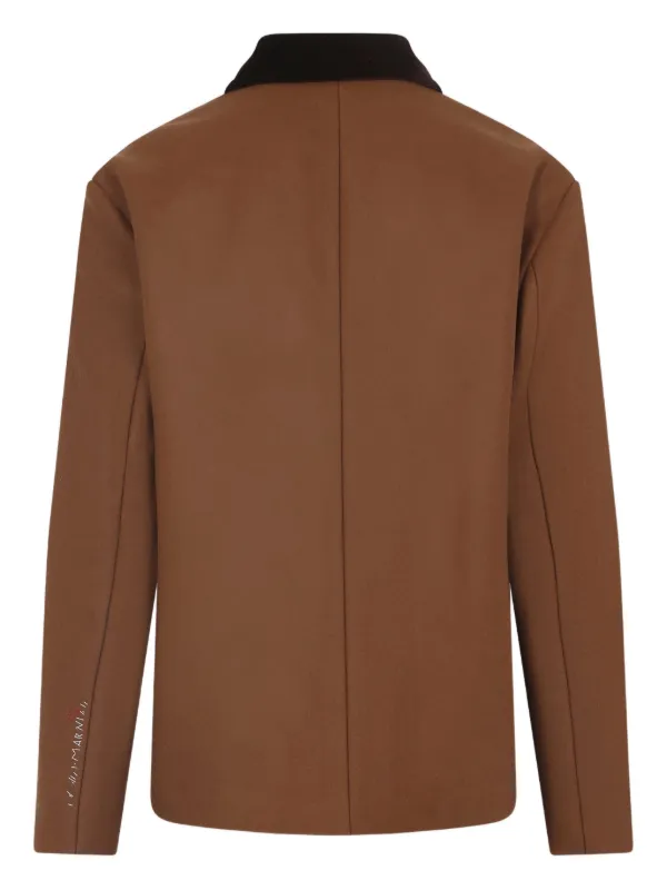 Marni textured-collar Pocket Jacket | Brown | FARFETCH