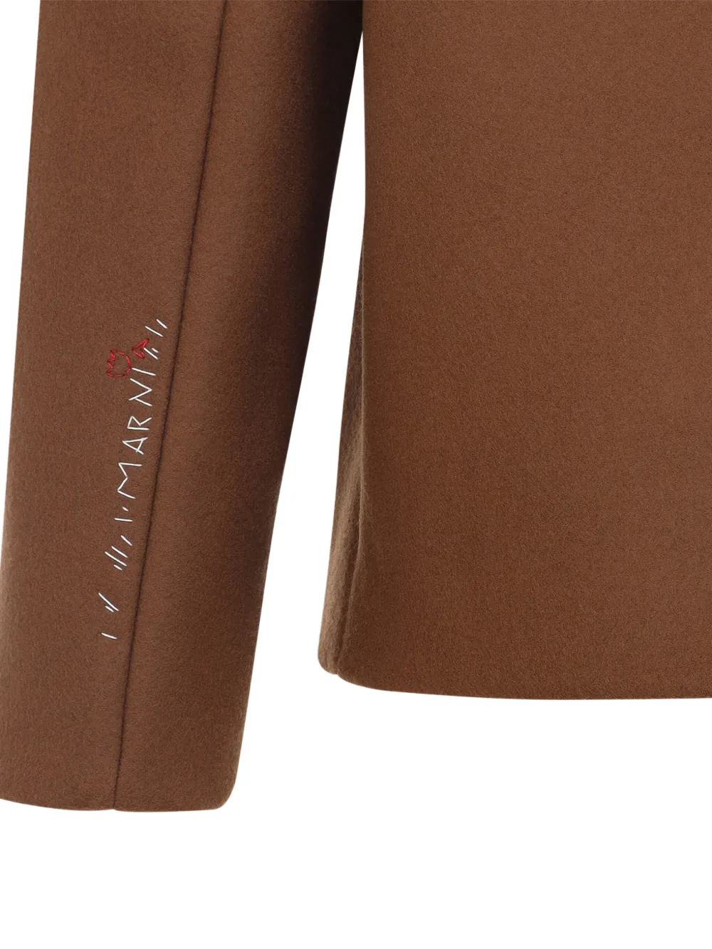 Marni Brown Virgin Wool Double Splittable Wool Felt Workwear Jacket In Brown