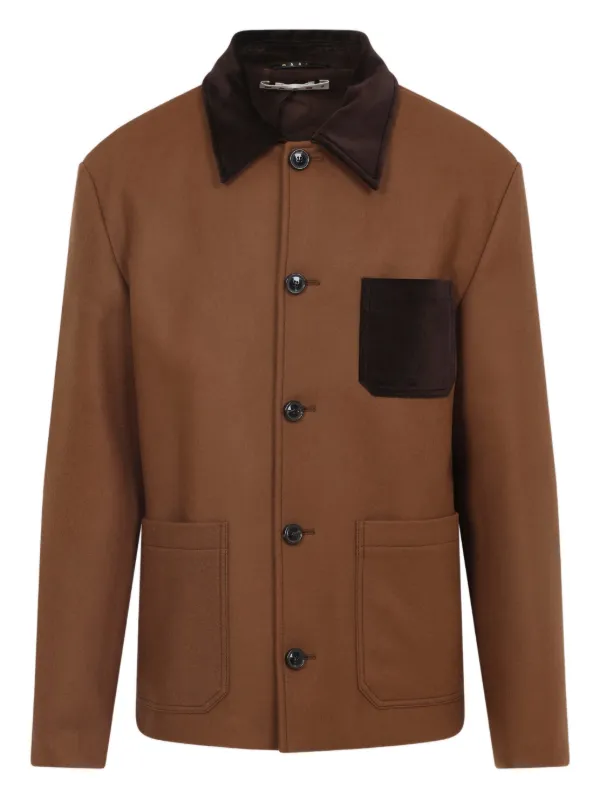 MARNI - MARNI Coat Spring Cocoon Brown MARNI ジャケット・アウター X COAT COLOUR-BLOCK BROWN - WIP CARHARTT ジャケット・アウター