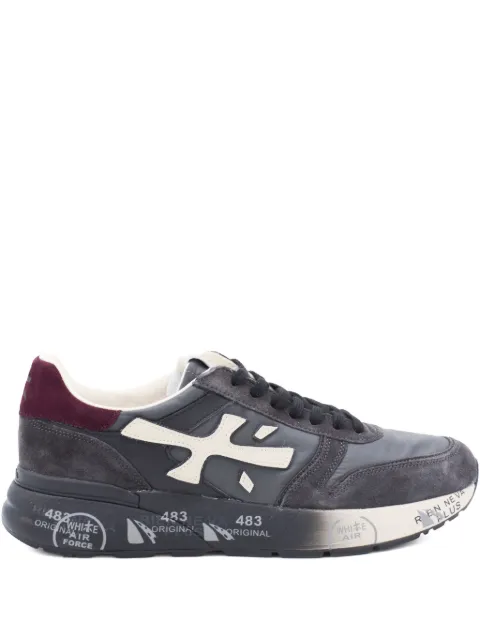 Premiata tenis de piel con suela estampada
