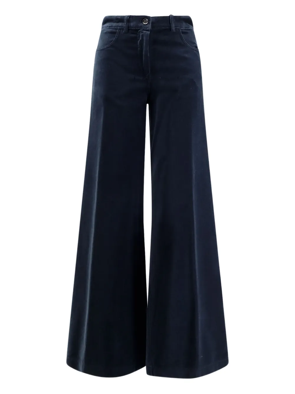 ASPESI velvet-texture cotton trousers | Blue | Image 1