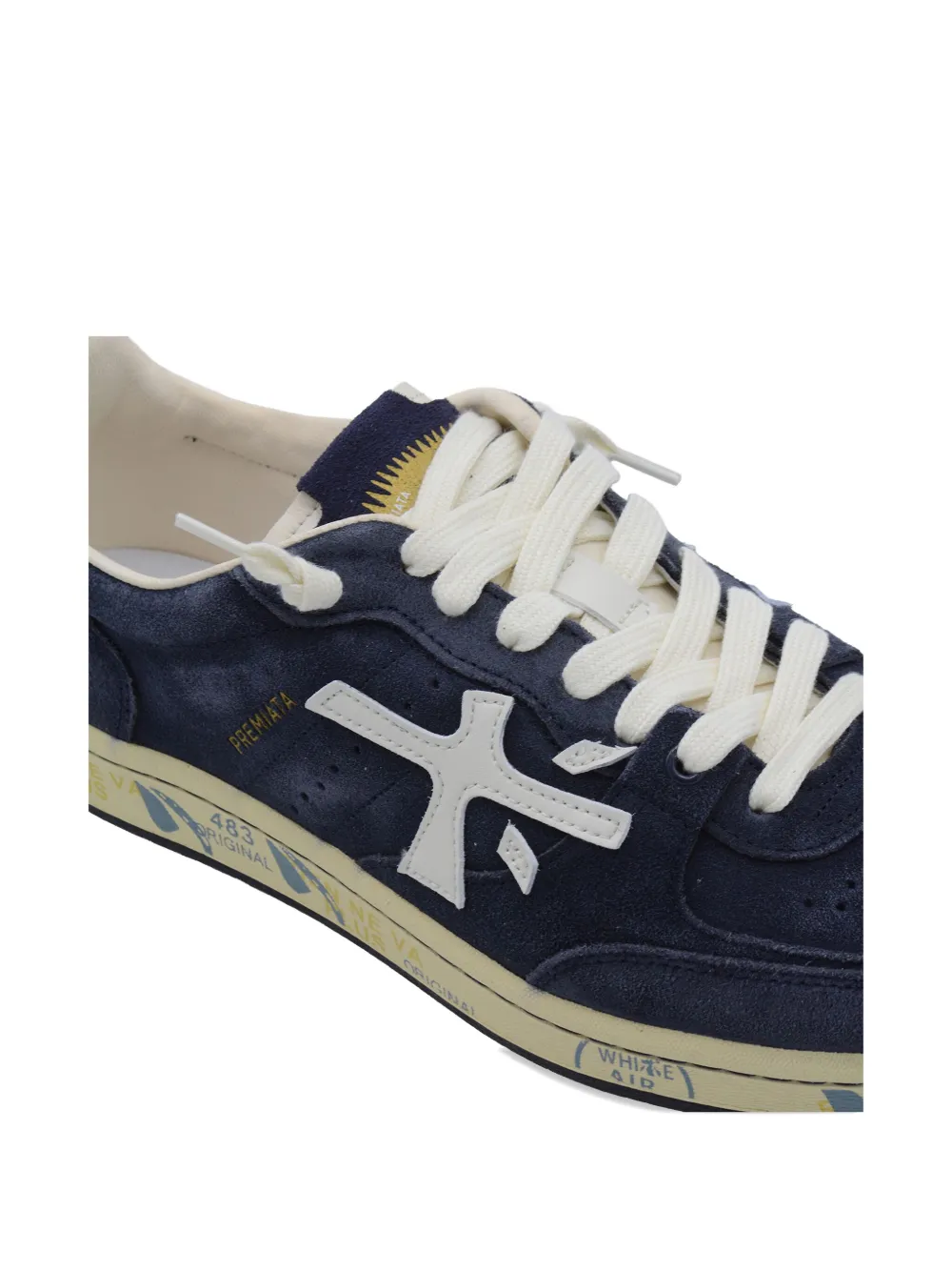 Premiata Basket Clay 7708 Suede Lace-up Sneakers In Blue