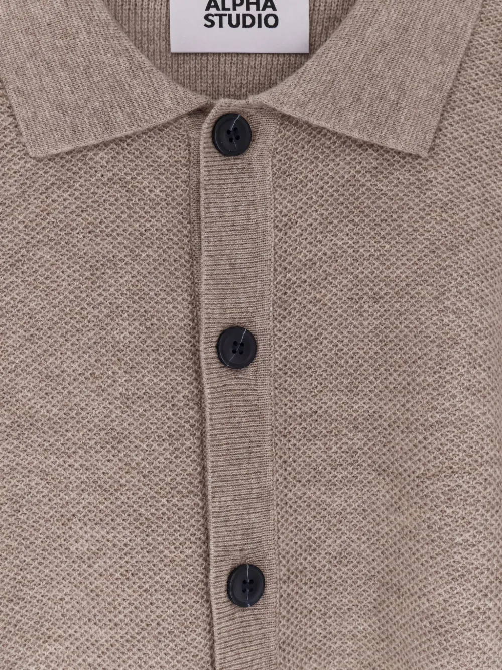 Alpha Industries Buttoned Collared Cardigan In Brown