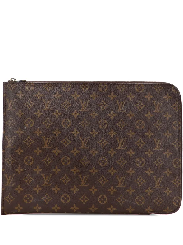 Louis Vuitton Pre-Owned 1992 Monogram Poche Documents Portfolio Business  Bag Brown FARFETCH IN