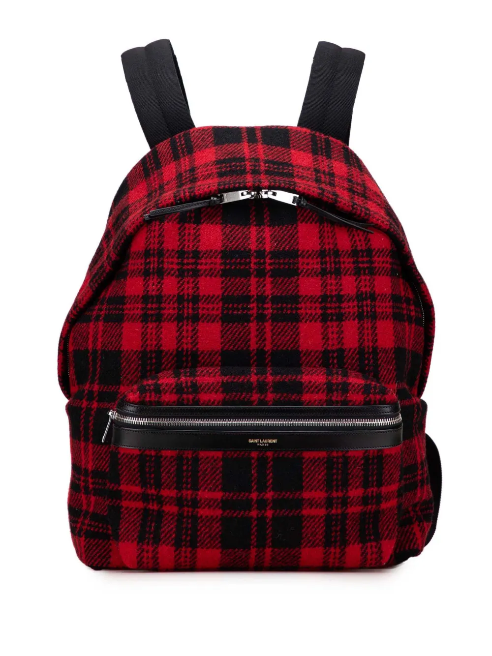 Saint Laurent Pre-Owned 2014 Wool Tartan City backpack | Red | Image 1