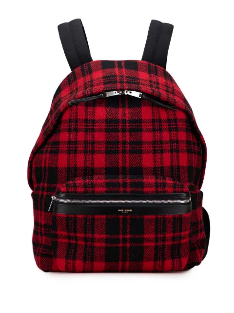 Saint Laurent Pre-Owned mochila Tartan City de lana 2014