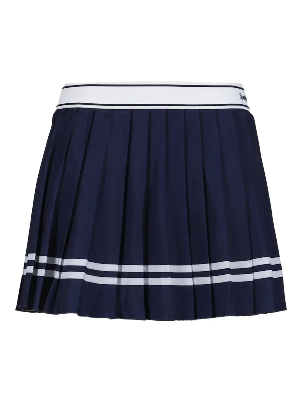 Sporty And Rich Pleated Striped Skirt In Blue