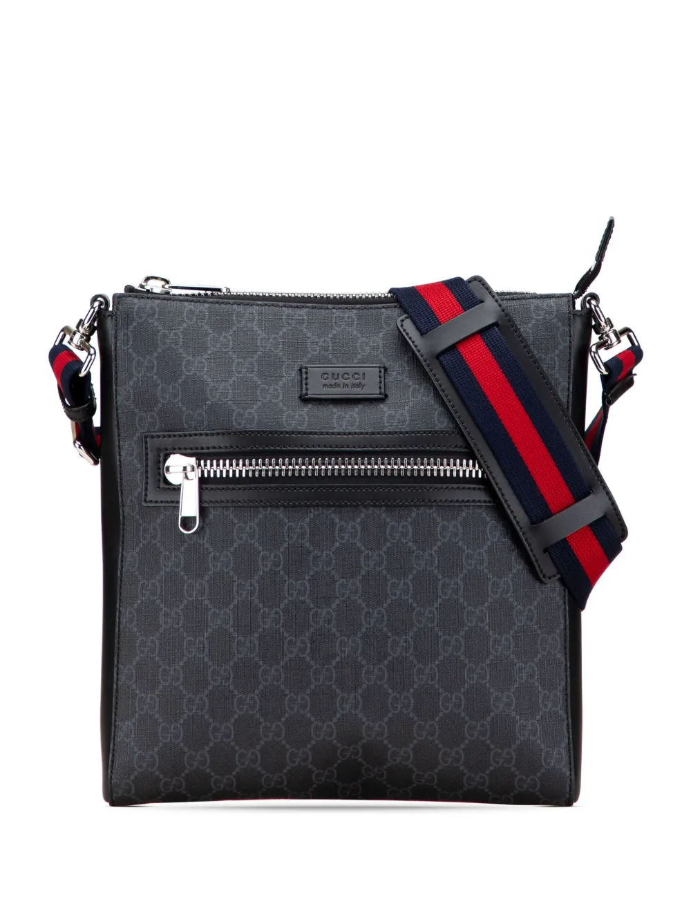 Gucci Pre-Owned 2016-2025 Medium GG Supreme Web Messenger Bag crossbody bag | Black | Image 1