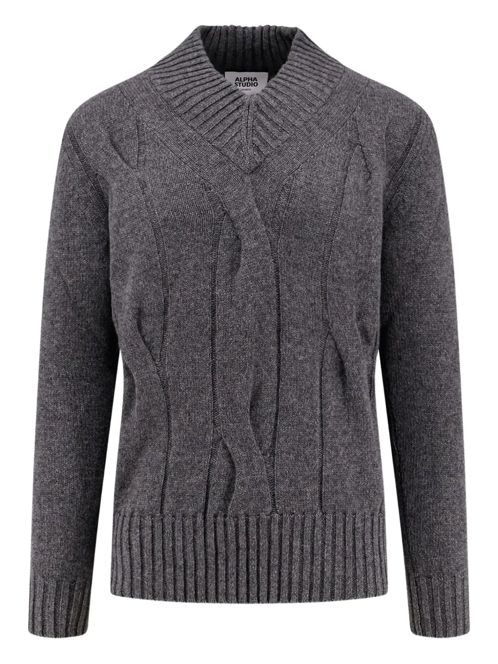 Alpha Industries Cable-knit Sweater In Gray