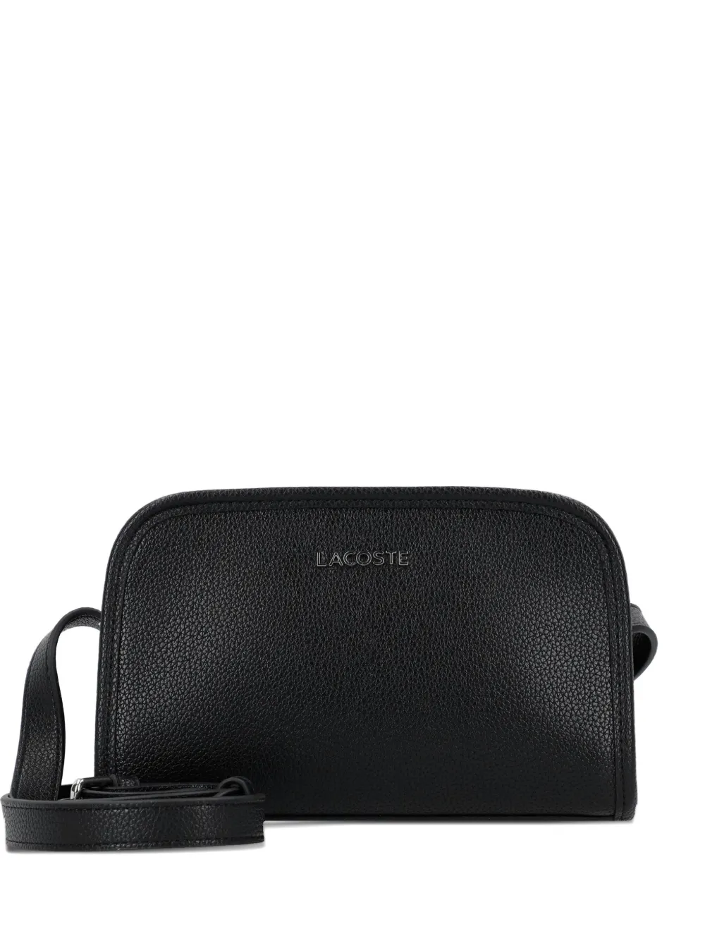Lacoste Logo-plaque Crossbody Bag In Black
