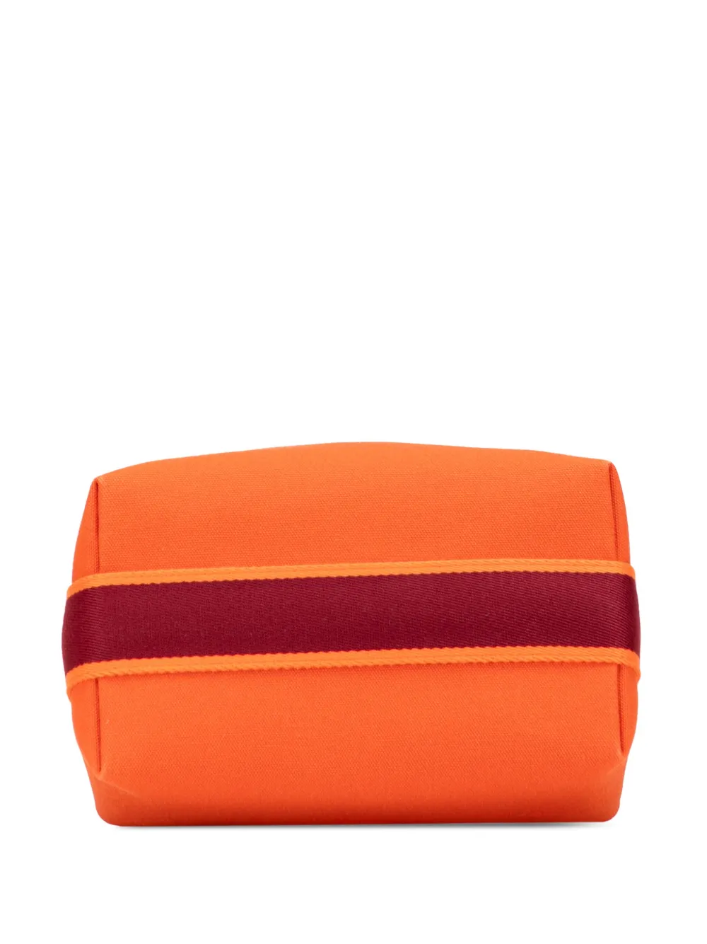 Pre-owned Hermes 2020-2025 Small Canvas Bride A Brac Case Vanity Bag In Orange