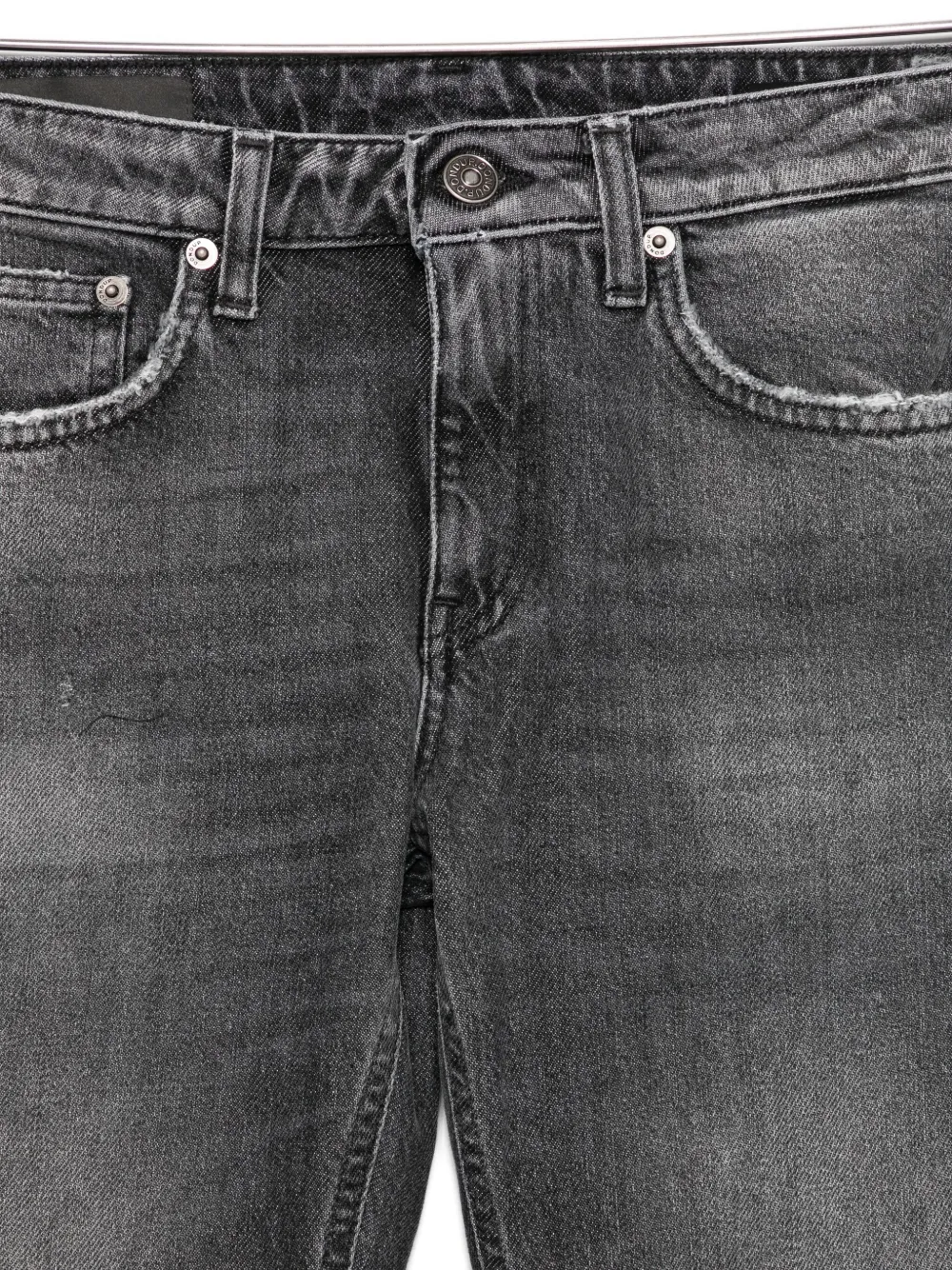 Dondup Straight-leg Black Jeans With Subtle Distressing In Gray