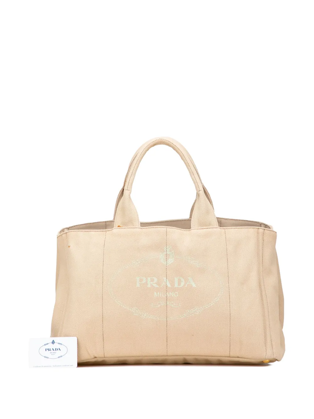 Pre-owned Prada 2013-2025 Large Canvas Canapa Logo Satchel In Brown