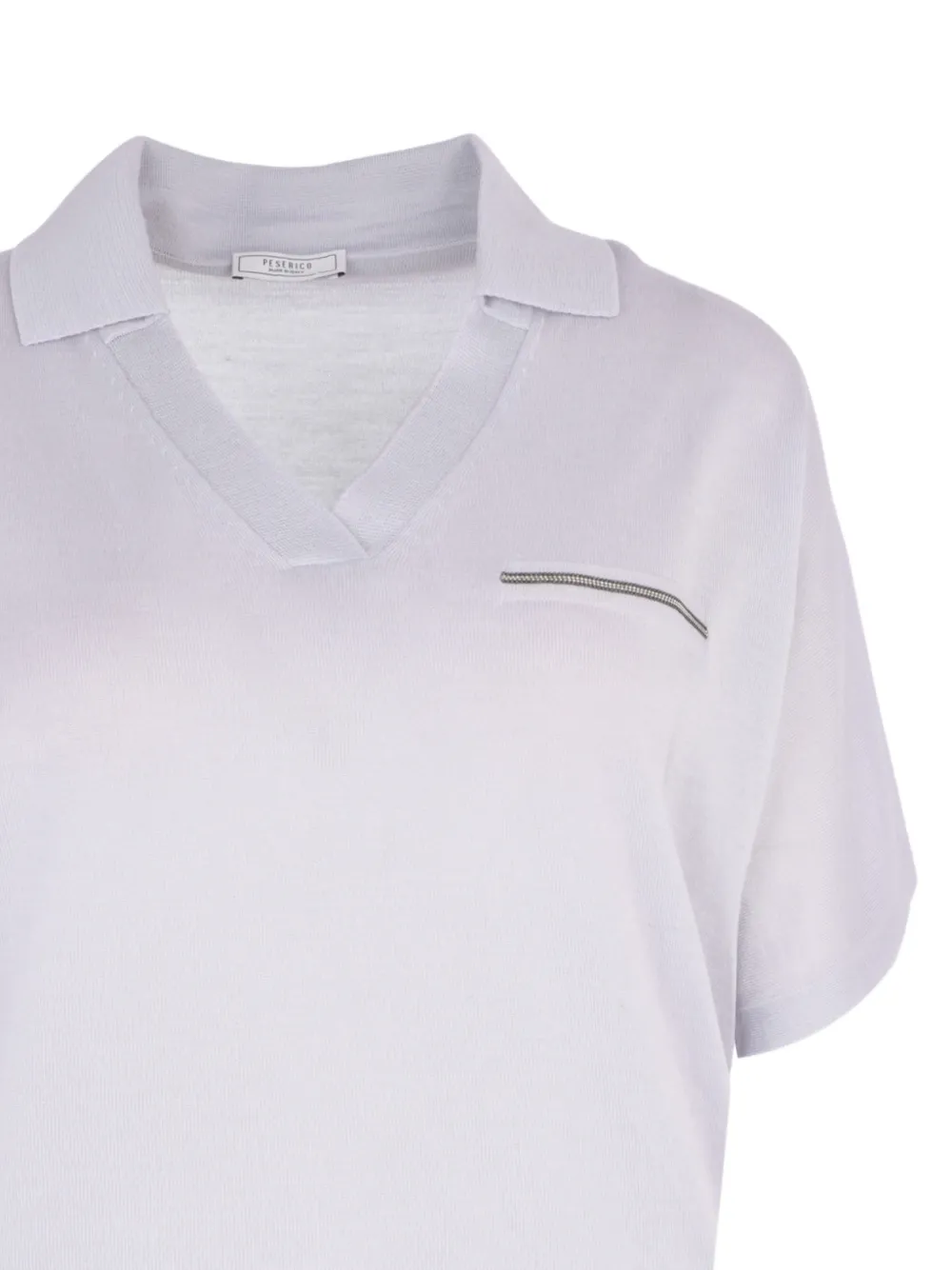 Peserico Gebreid T-shirt met kraag Grijs