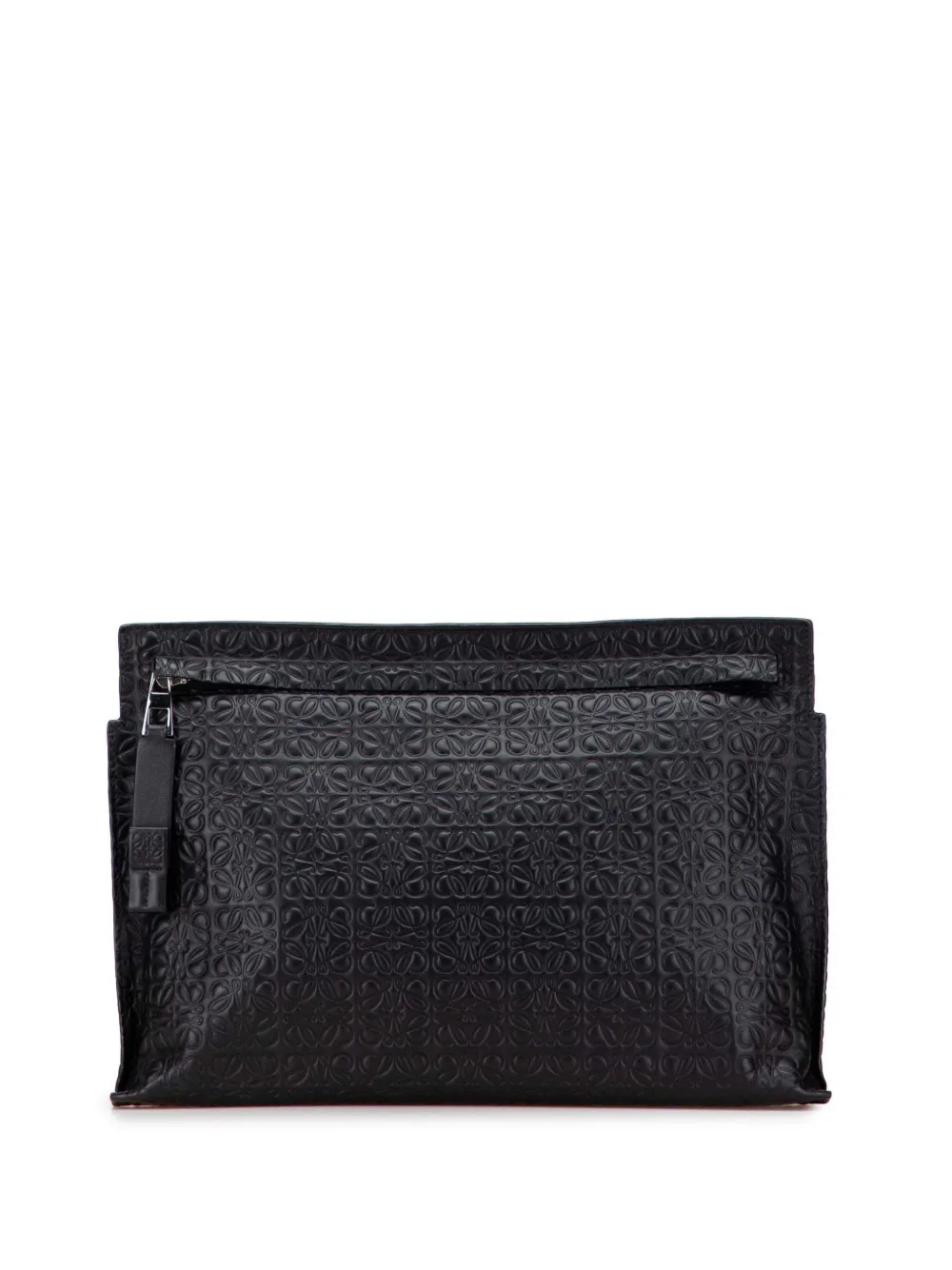 Loewe Pre-Owned 2019 Embossed Leather Anagram Repeat T clutch bag | Black | Image 1