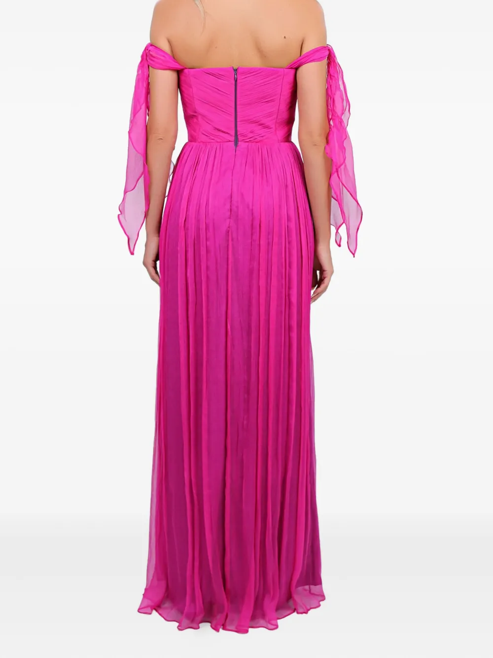 ROSERRY Elizabeth maxi-jurk met ruches Roze