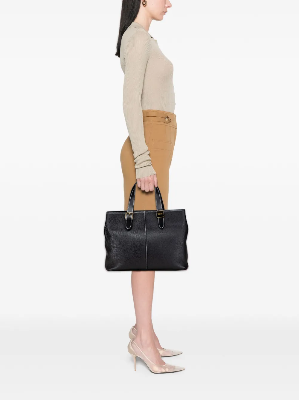Pre-owned Burberry 20th Century Leather Tote Bag