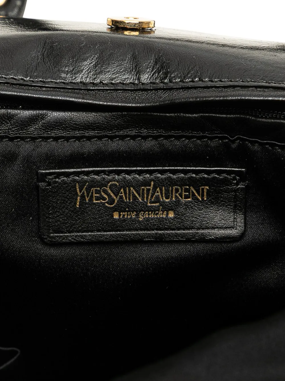Pre-owned Saint Laurent 2000-2012 Small Croc Embossed Patent Metropolis Tribute Tote Bag In Black