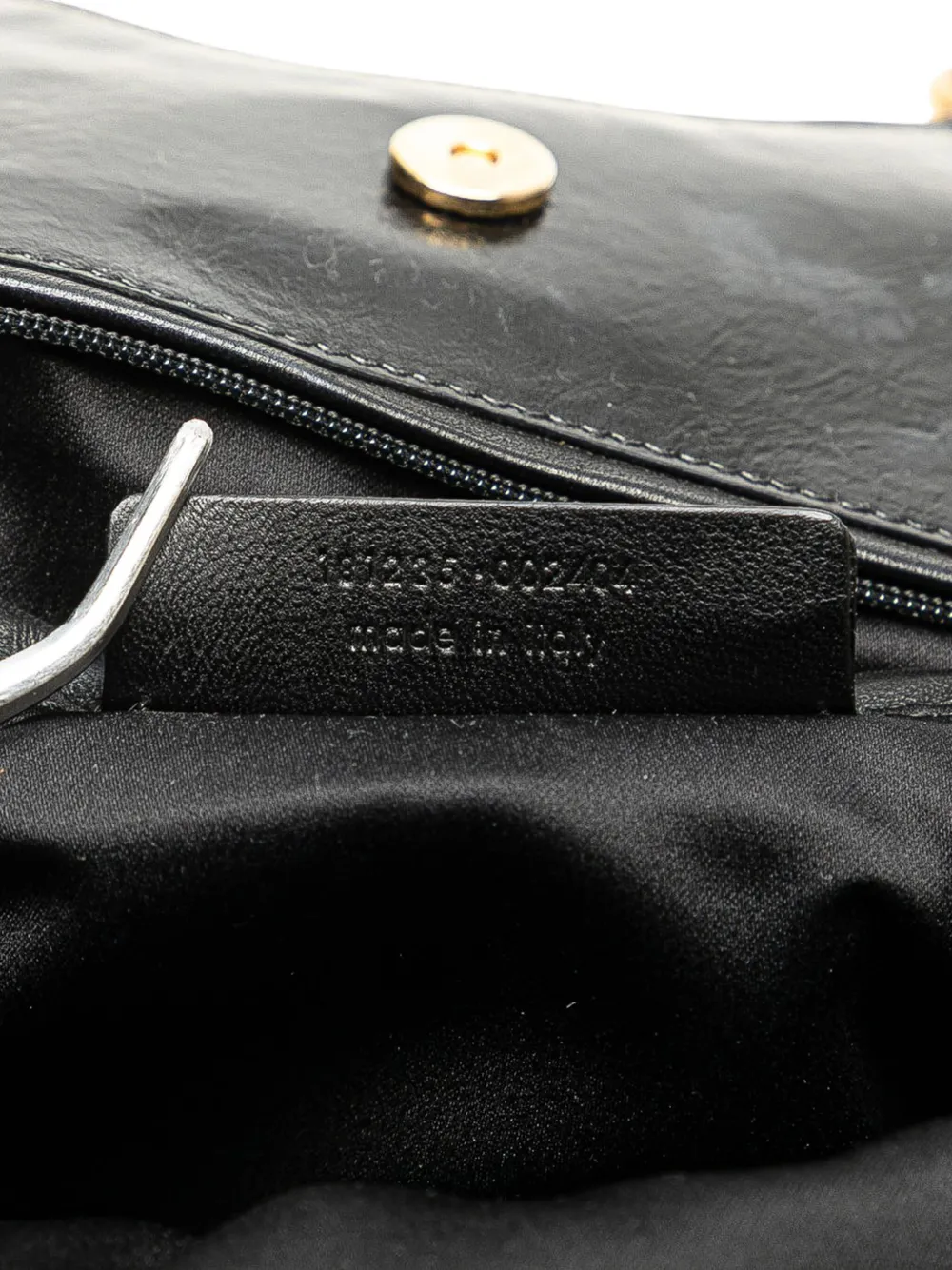 Pre-owned Saint Laurent 2000-2012 Small Croc Embossed Patent Metropolis Tribute Tote Bag In Black