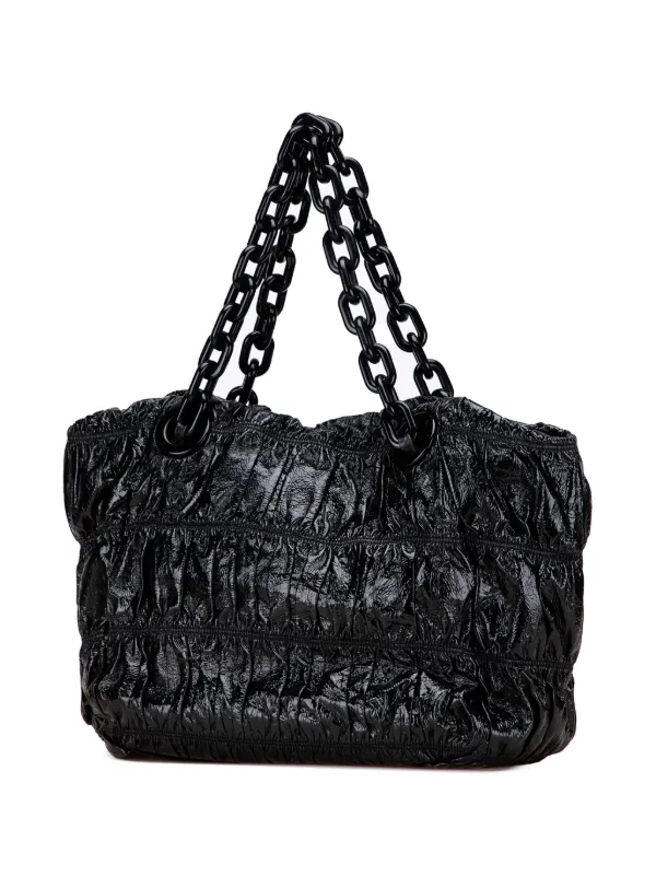 Prada Pre-Owned 2000-2025 Vernice Gaufre Shopping Tote Bag