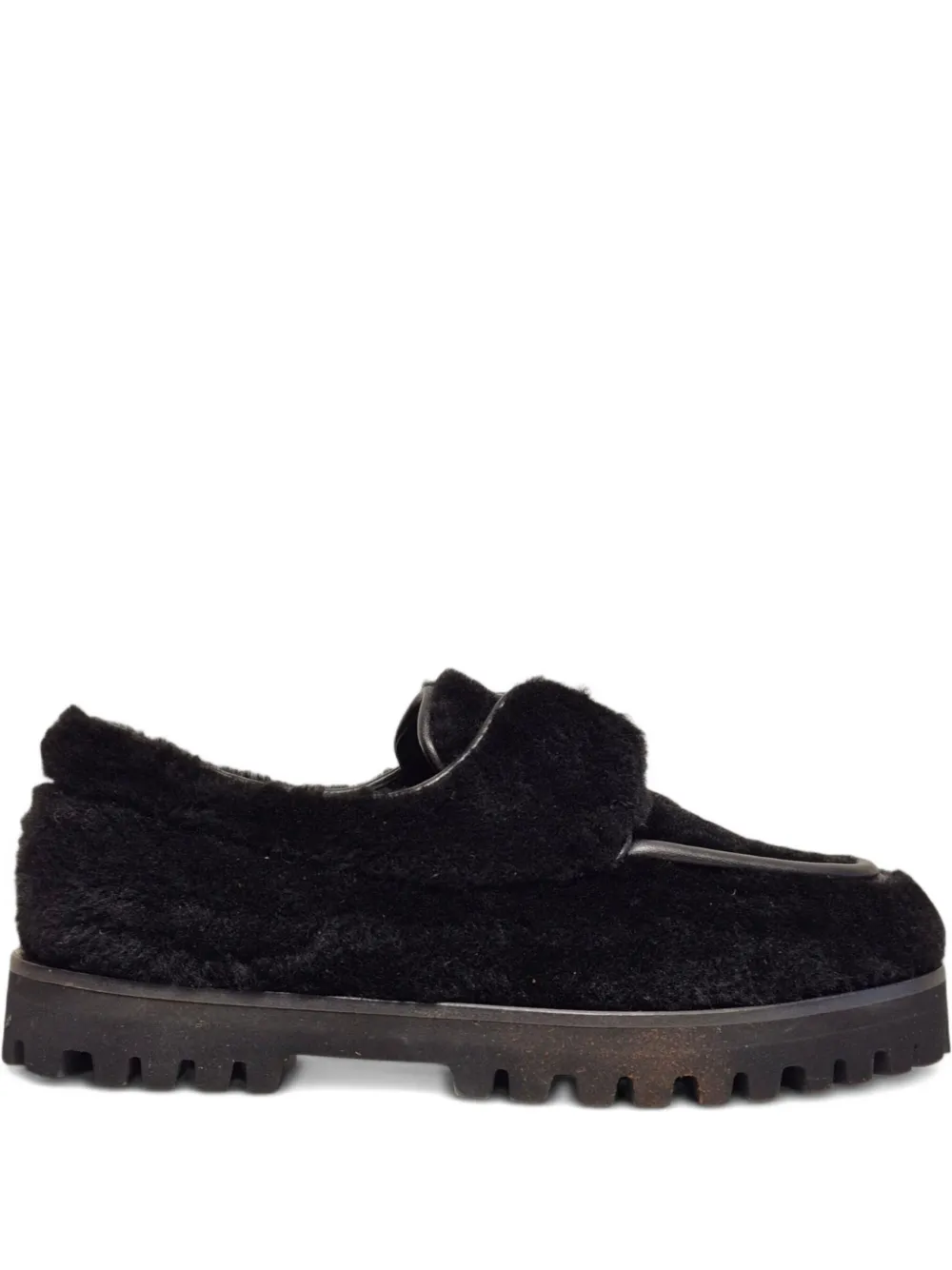 Le Silla Loafers met afwerking van bont Zwart