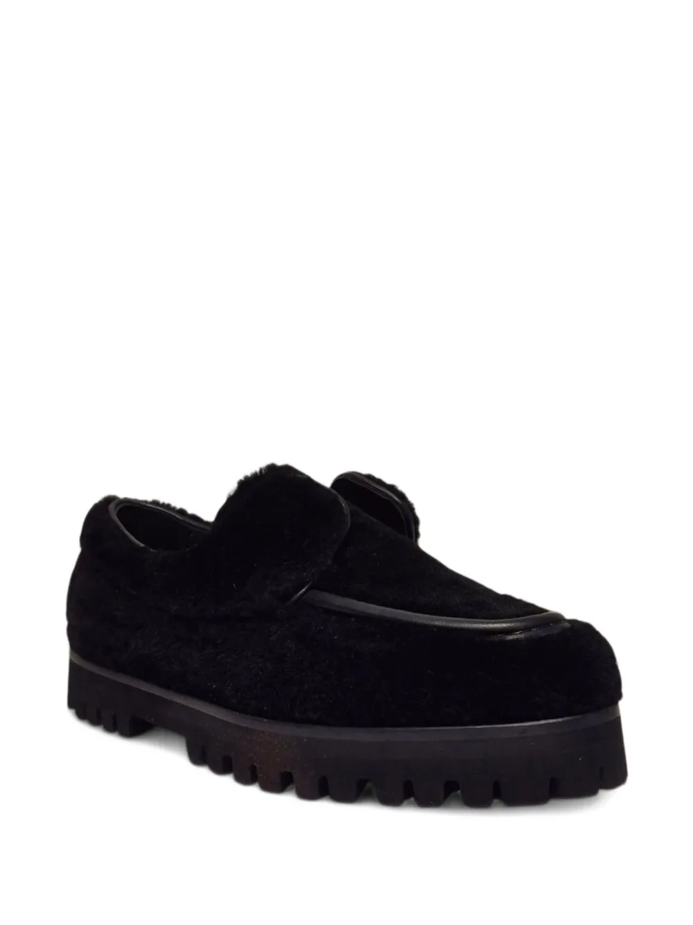 Le Silla Loafers met afwerking van bont Zwart