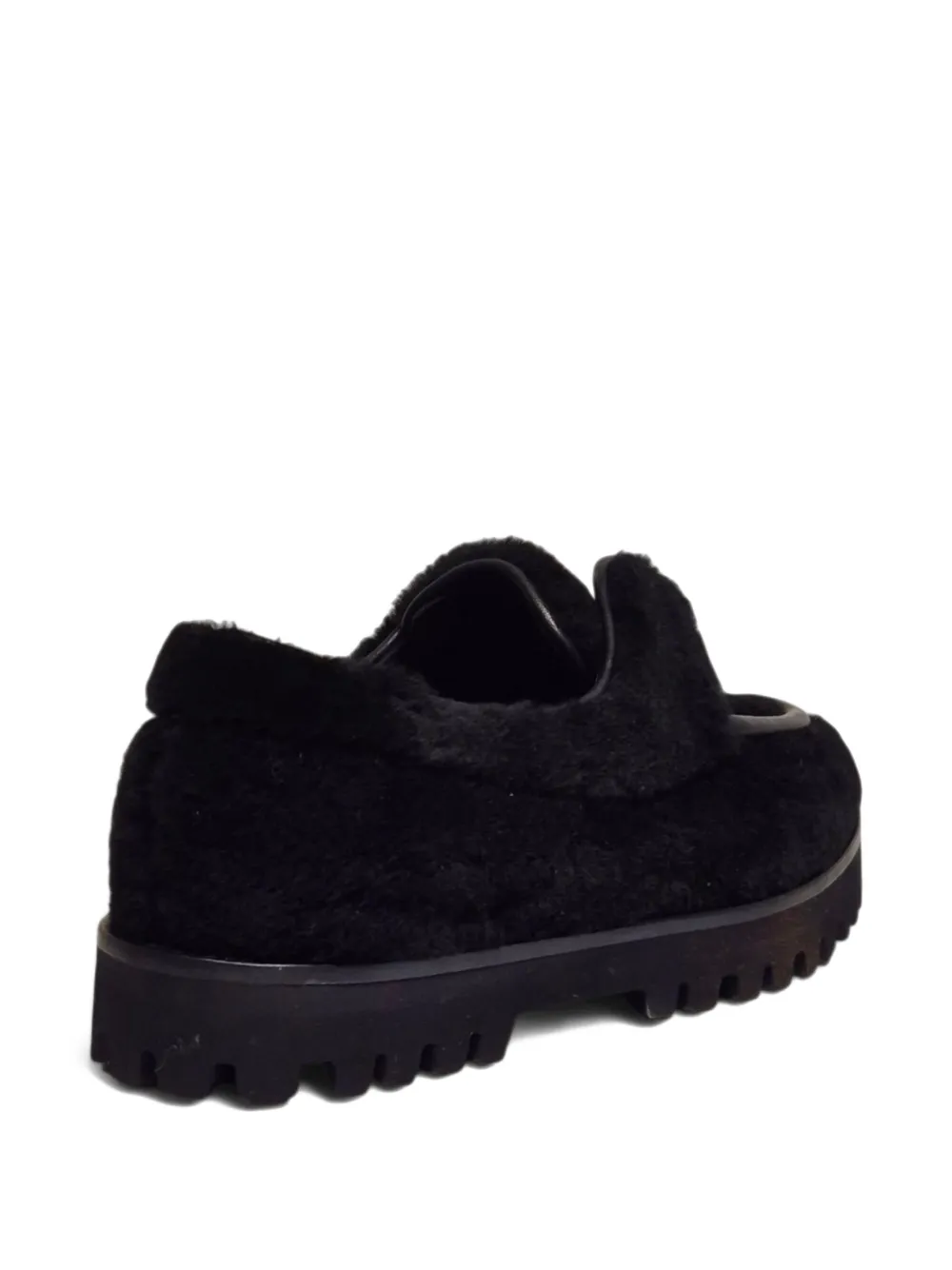 Le Silla Loafers met afwerking van bont Zwart