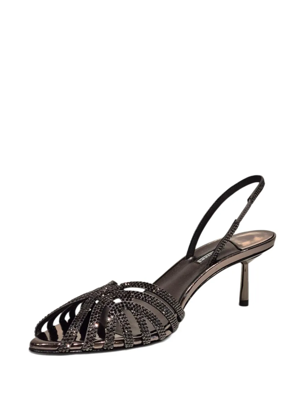 Le Silla Embellished Caged Sandals In Brown
