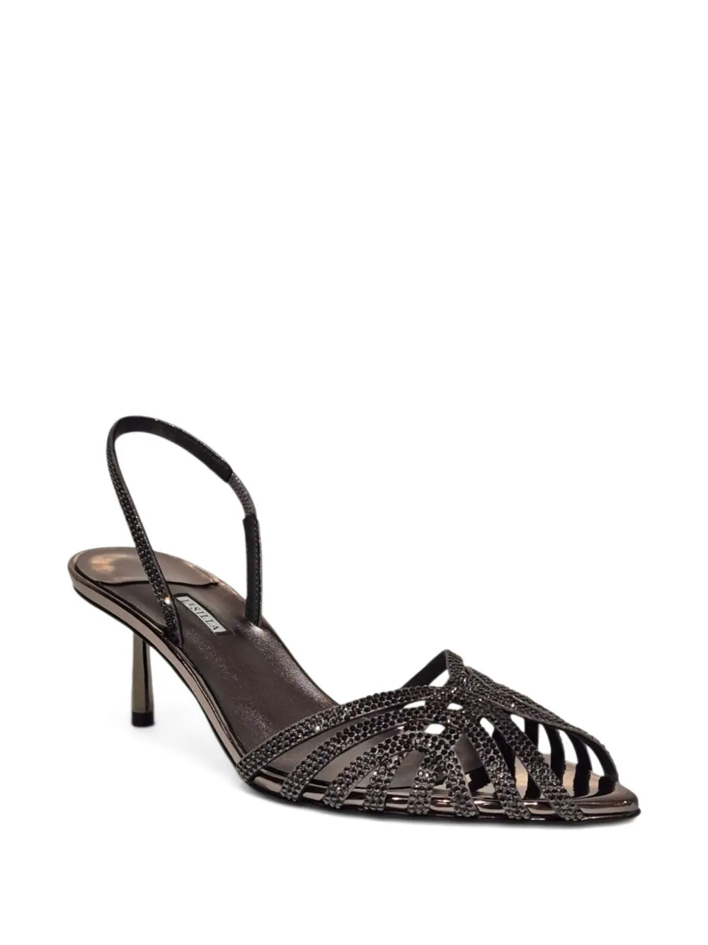 Le Silla Embellished Caged Sandals In Brown