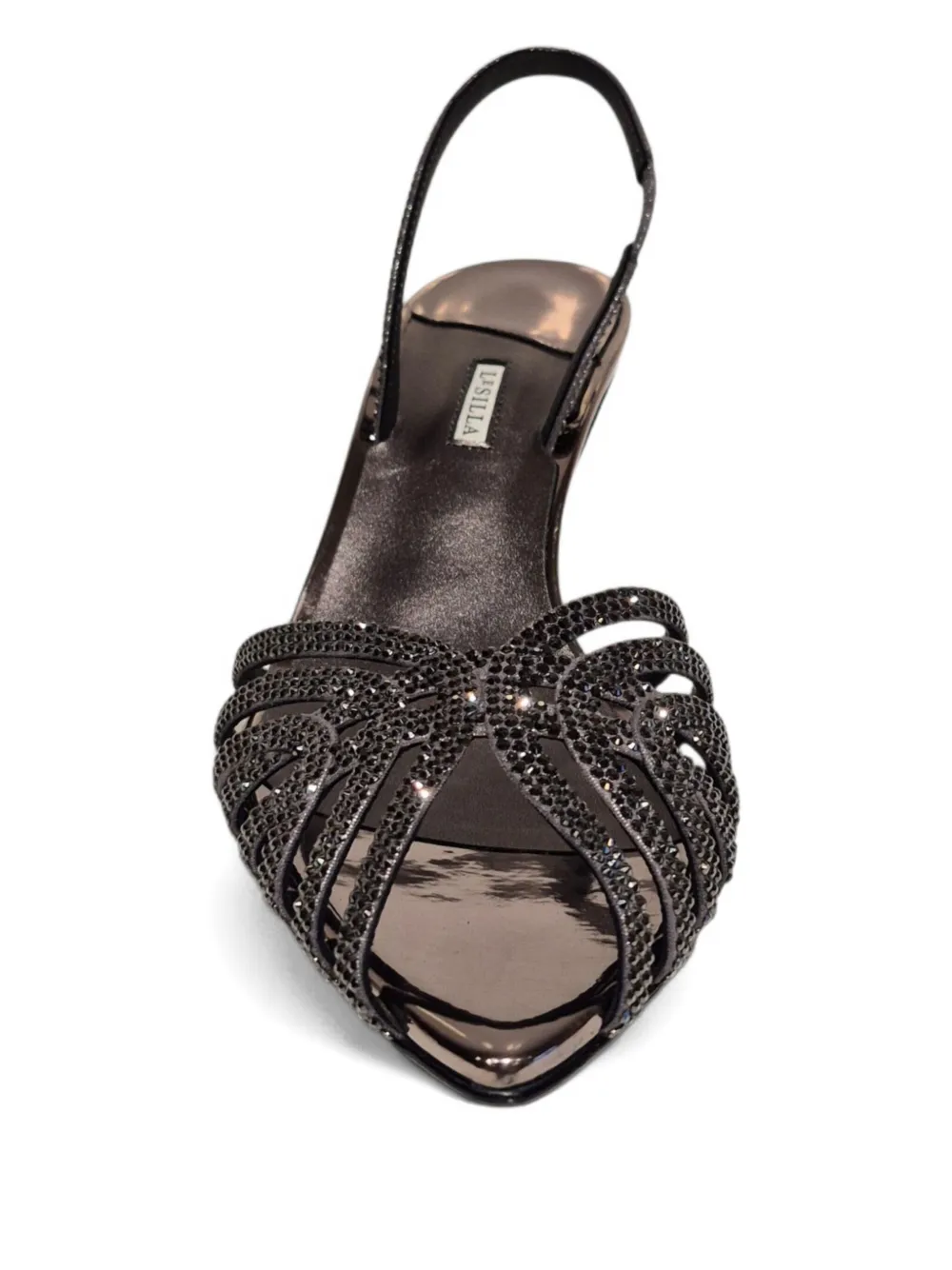 Le Silla Embellished Caged Sandals In Brown