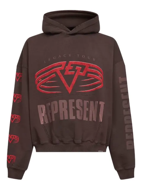 Represent mixed-print kangaroo pocket sweater