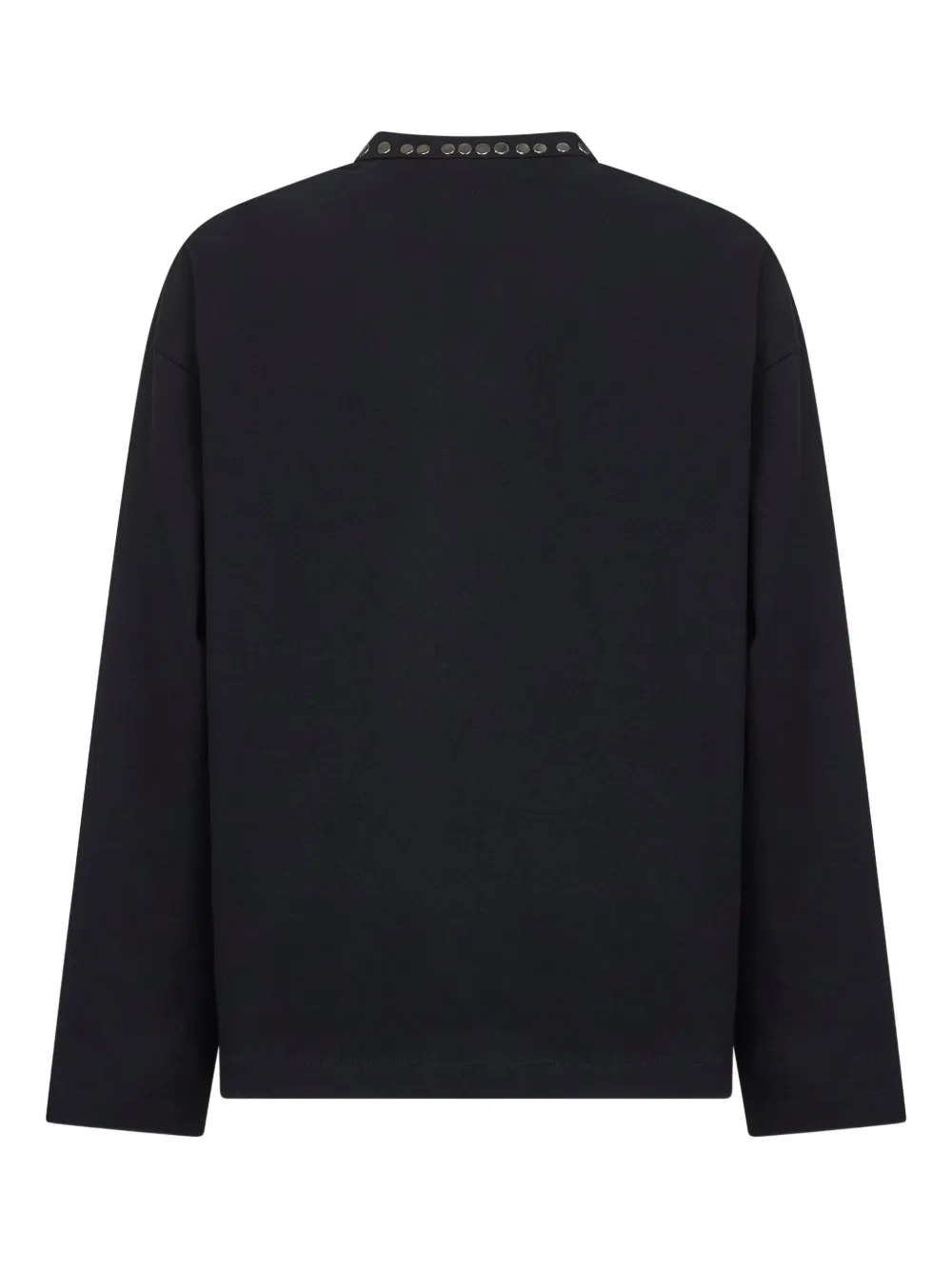 Jil Sander Metal-stud Crew-neck Top In Black