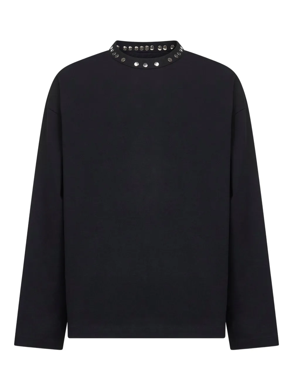 Jil Sander Metal-stud Crew-neck Top In Black