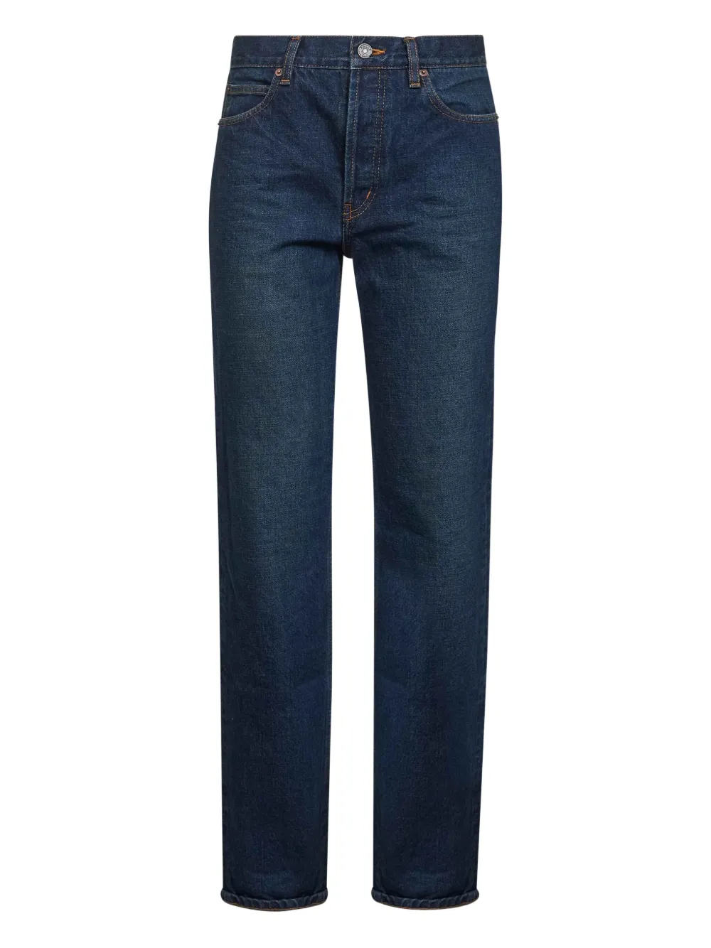 Saint Laurent Heritage Indigo Denim Nico Low-rise Jeans In Blue