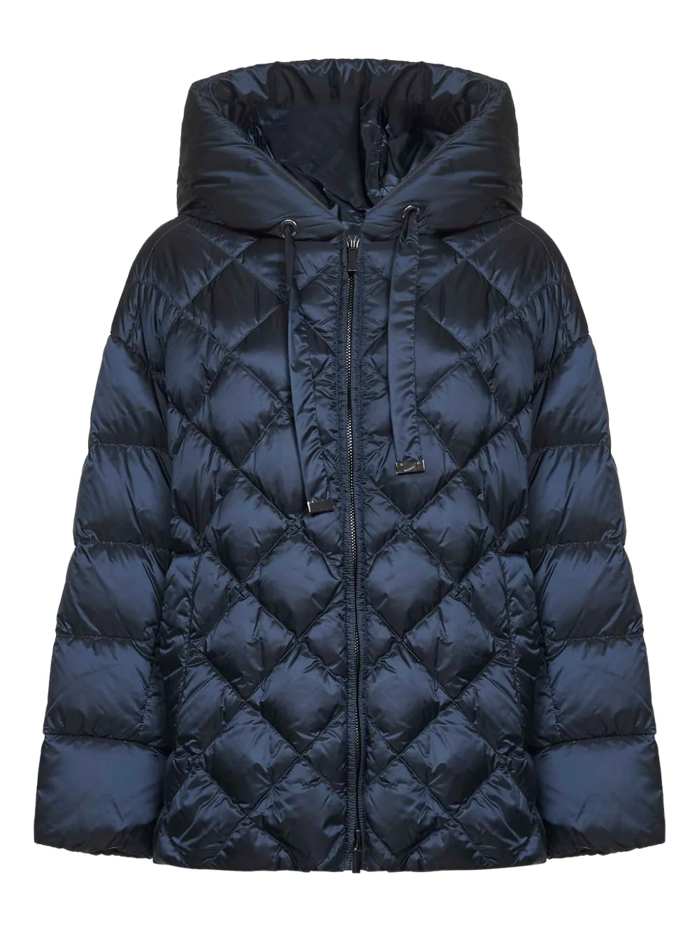 Max Mara Padded Jacket In Water-repellent Iridescent Fabric In Blue