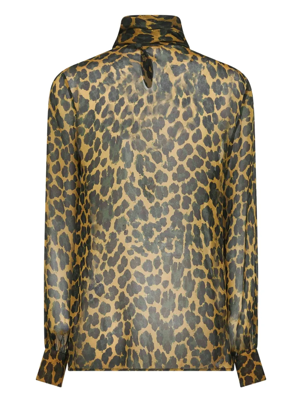 Saint Laurent Lavallière leopard-print blouse - Bruin