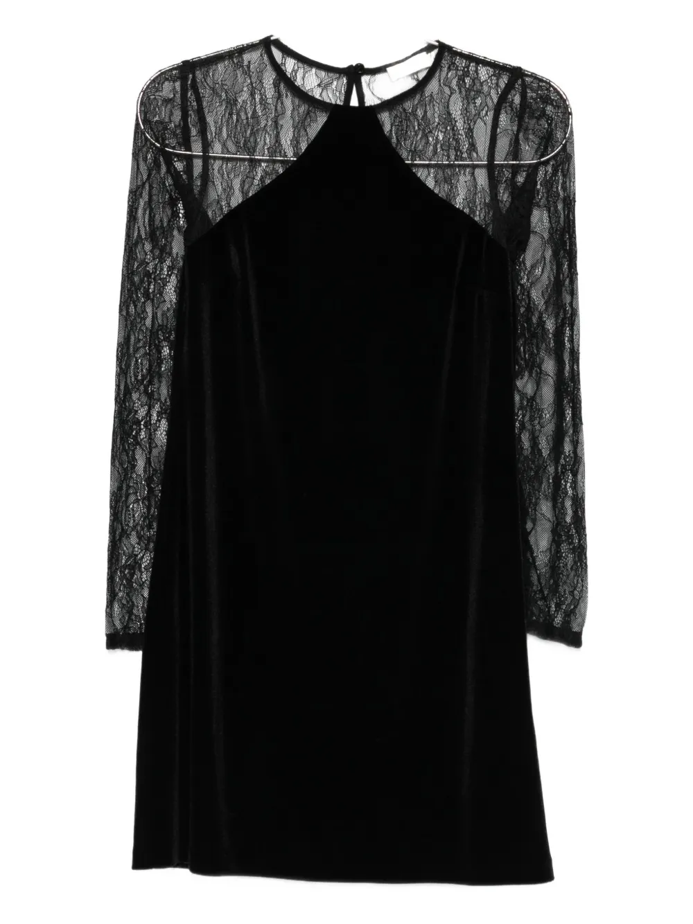 LIU JO lace-panel mini dress - Nero