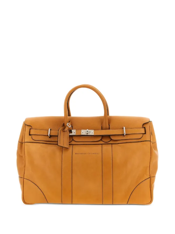 Brunello Cucinelli レザーダッフルバッグ | ブラウン | FARFETCH JP