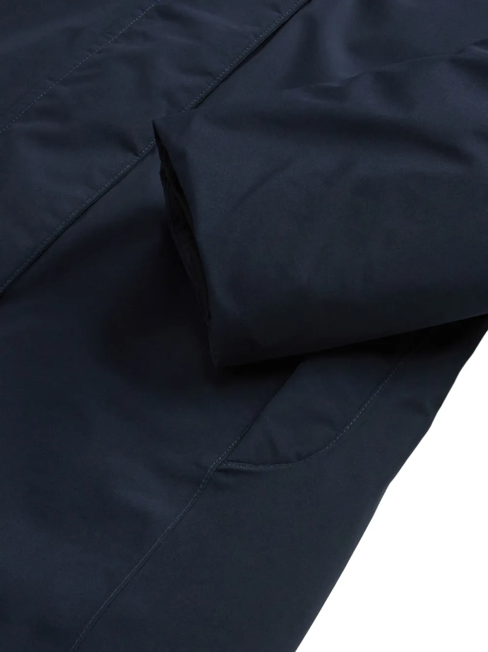 Woolrich Hooded Zip Coat In Blue