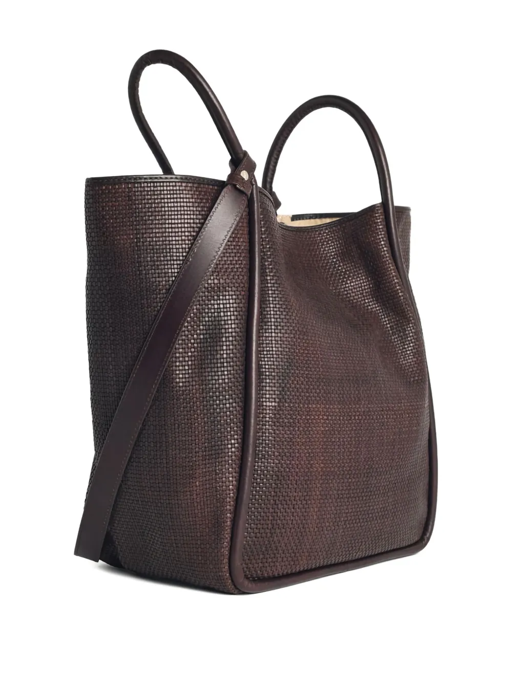 Dragon Diffusion Dual Handle Textured Leather Tote Bag In Brown