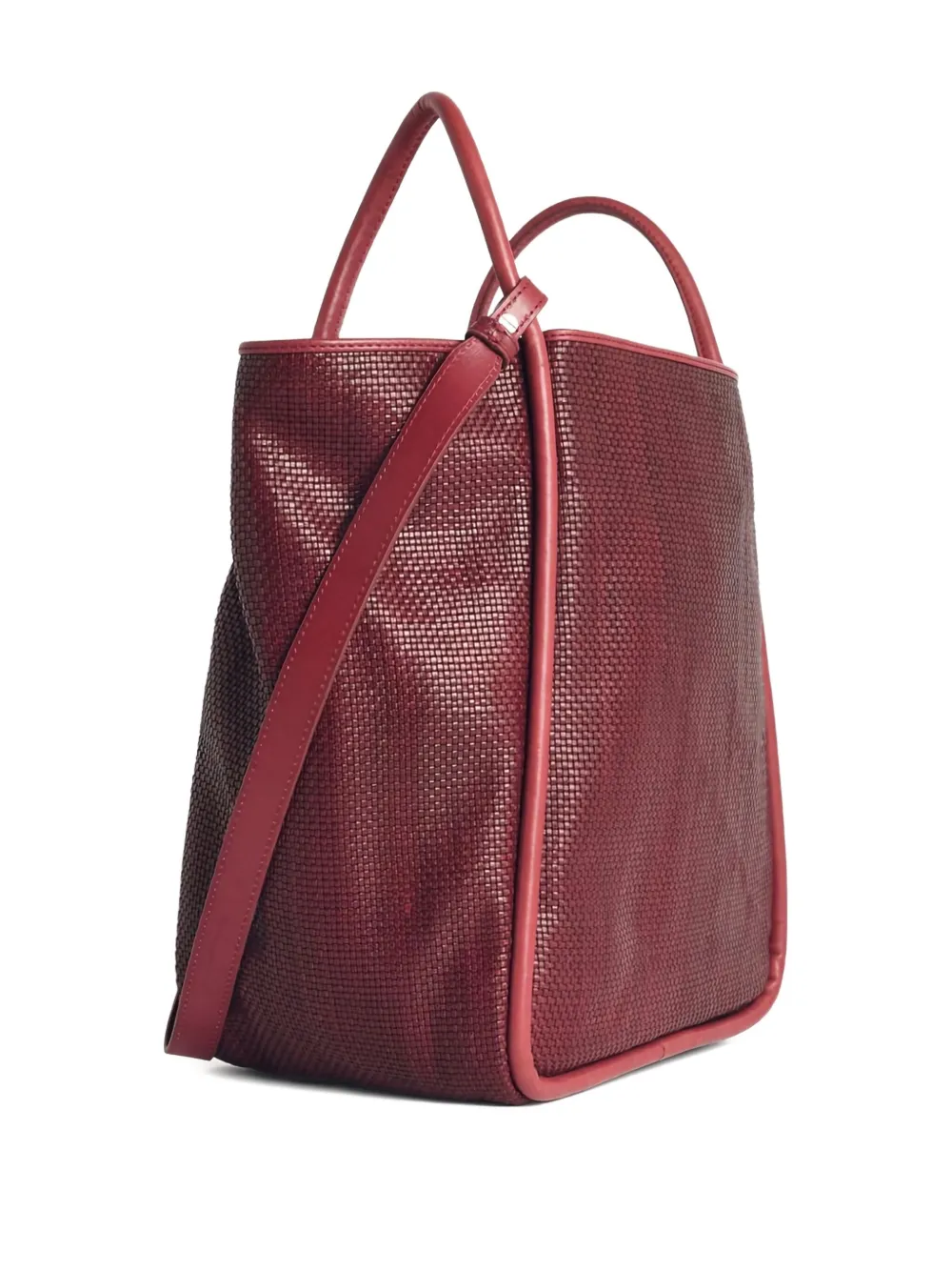 Dragon Diffusion Ana Woven Calfskin Tote Bag In Burgundy
